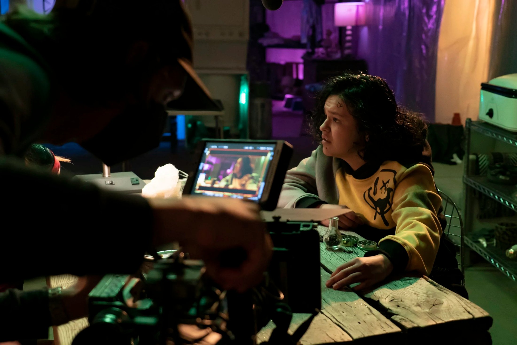 Simone Brazzini on a film set